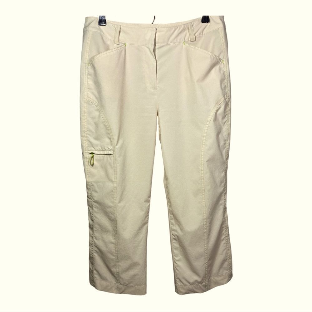 ANNIKA/CUTTER & BUCK Women's Multi-Pocket Capri Golf Pants Yellow Size 10